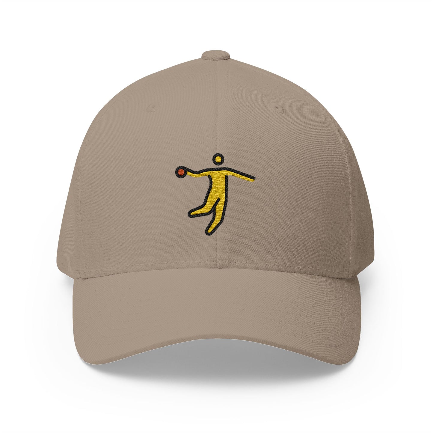 Person Playing Handball Emoji Khaki Cap – Premium by Capmoji