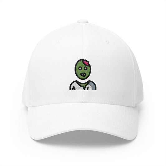 Zombie Emoji White Cap – Premium by Capmoji