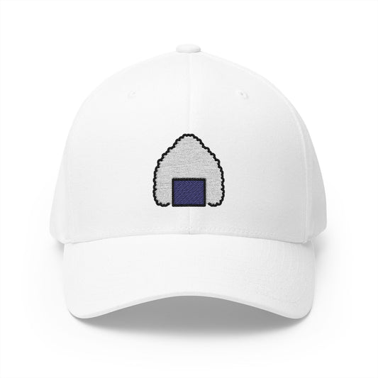 Rice Ball Emoji White Cap – Premium by Capmoji