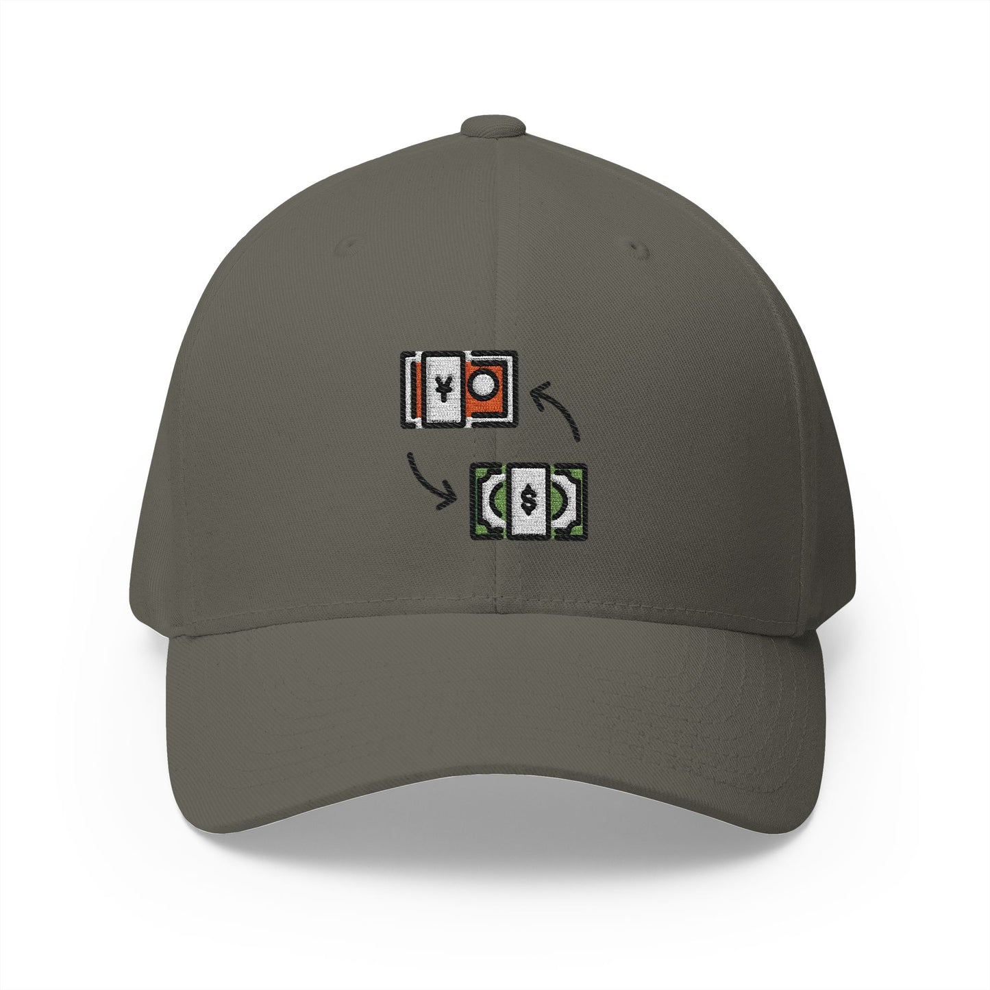 Currency Exchange Emoji Olive Cap – Premium by Capmoji