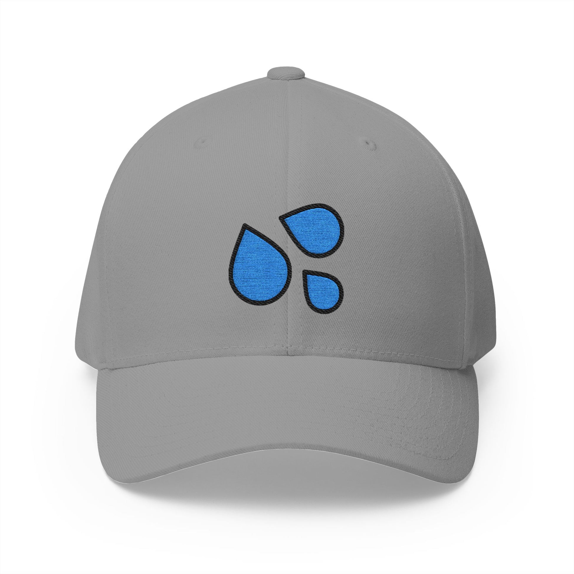 Sweat Droplets Emoji Grey Cap – Premium by Capmoji