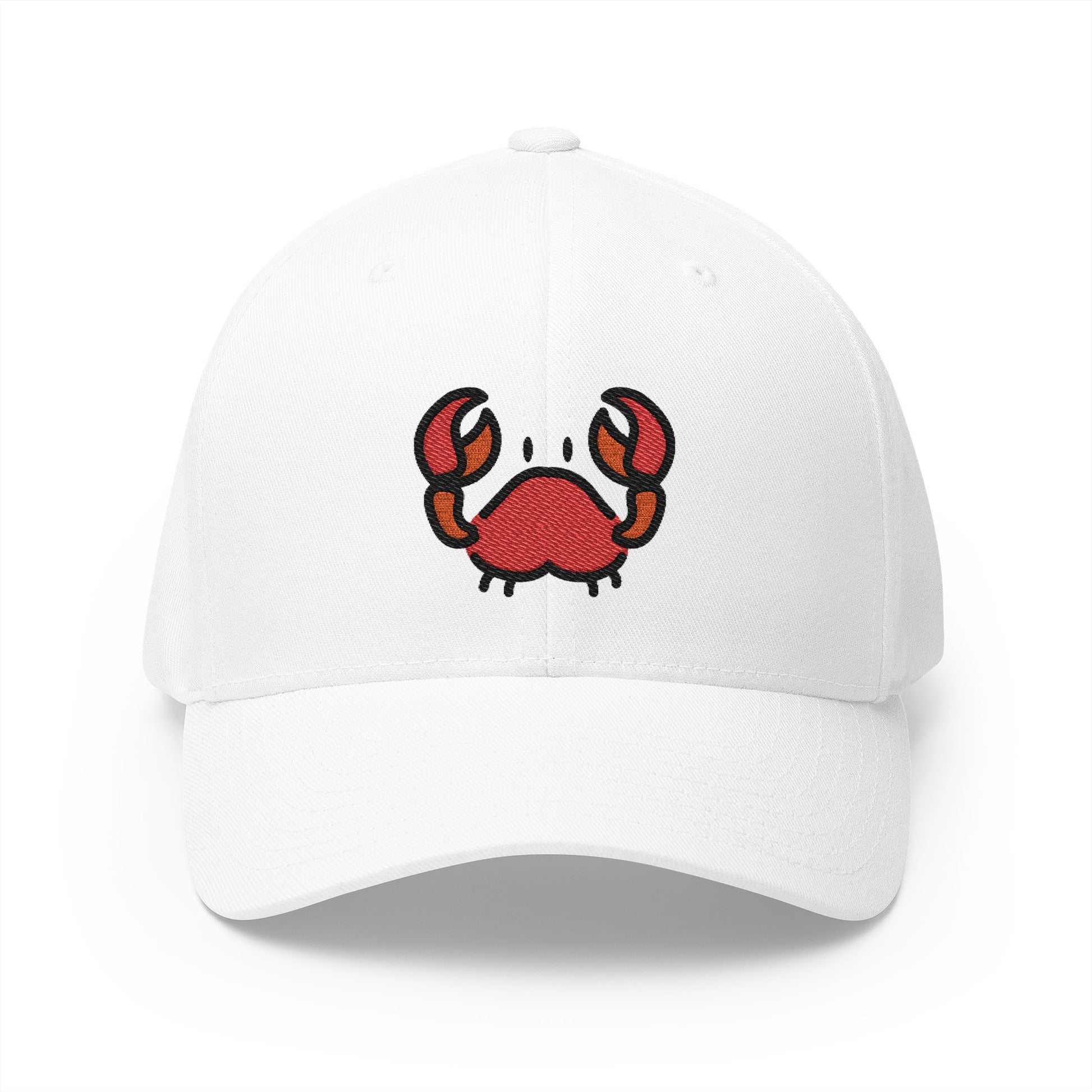 Crab Emoji White Cap – Premium by Capmoji