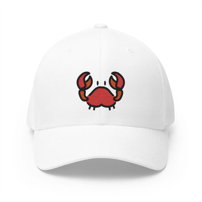 Crab Emoji White Cap – Premium by Capmoji