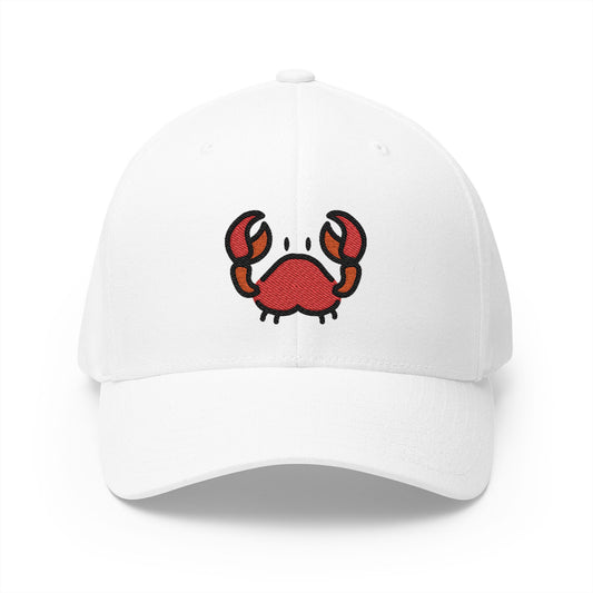Crab Emoji White Cap – Premium by Capmoji