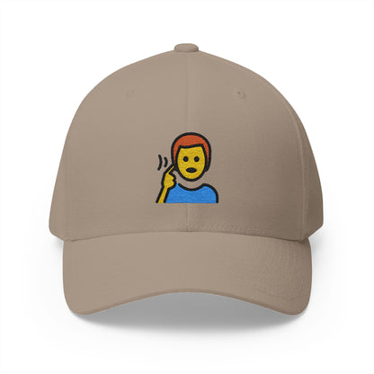 Deaf Man Emoji Khaki Cap – Premium by Capmoji