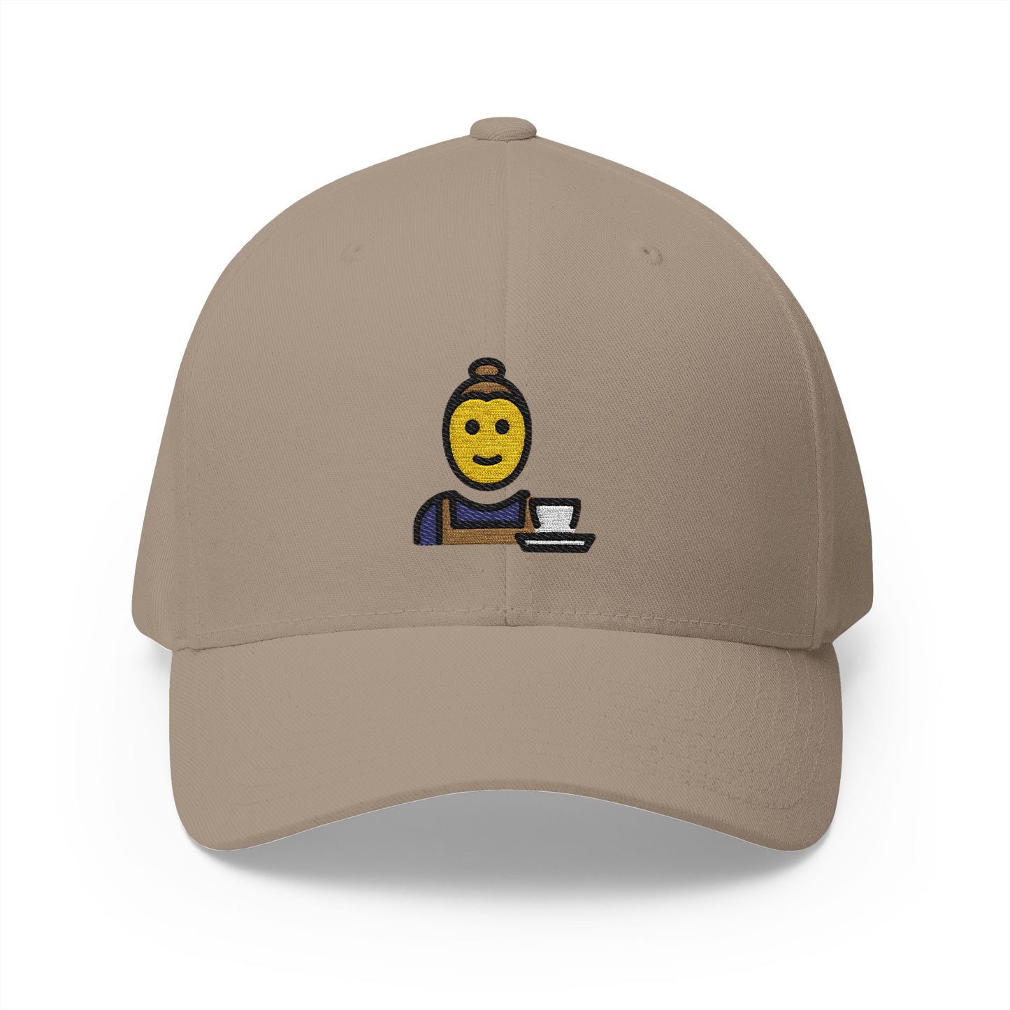 Barista Emoji Khaki Cap – Premium by Capmoji