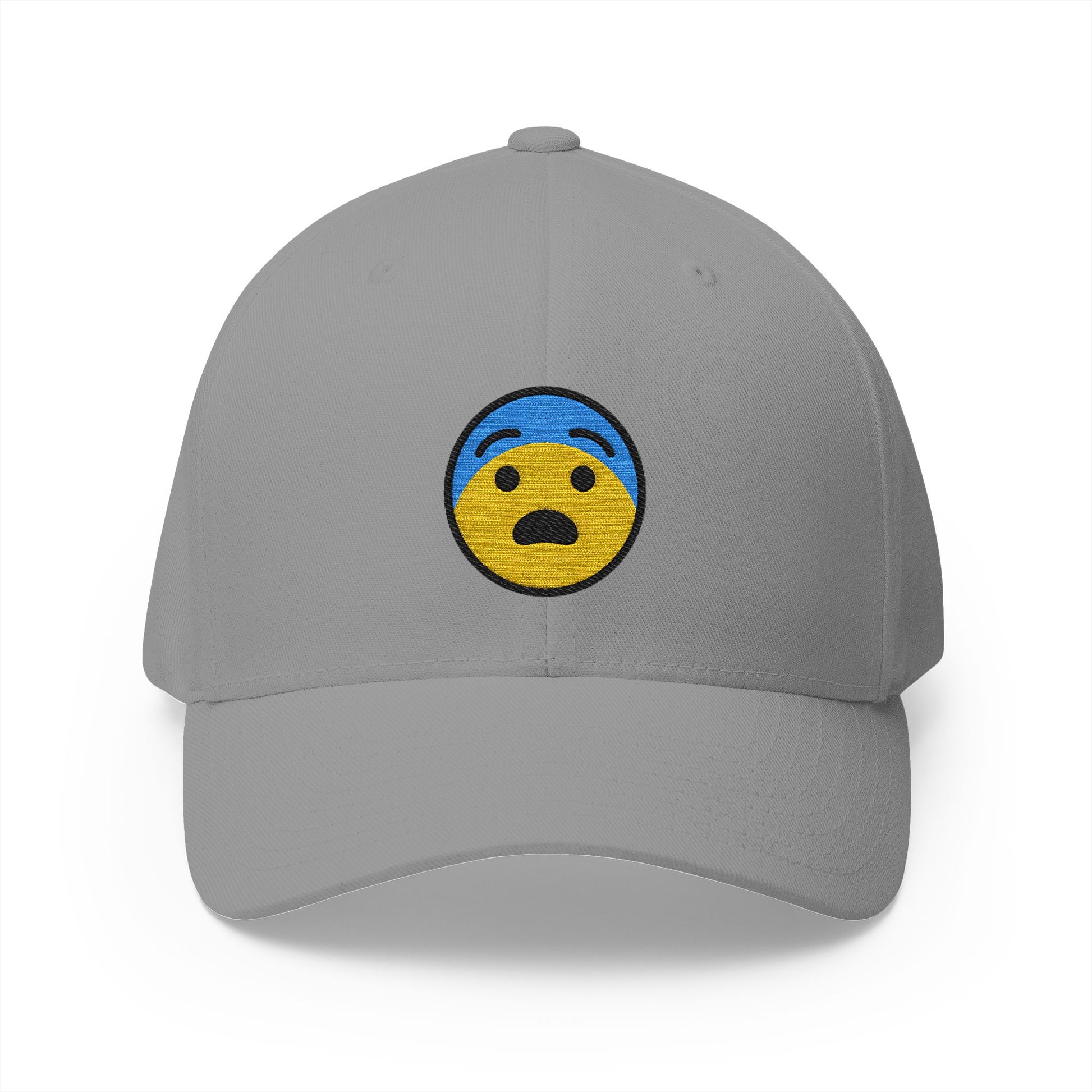 Fearful Face Emoji Grey Cap – Premium by Capmoji