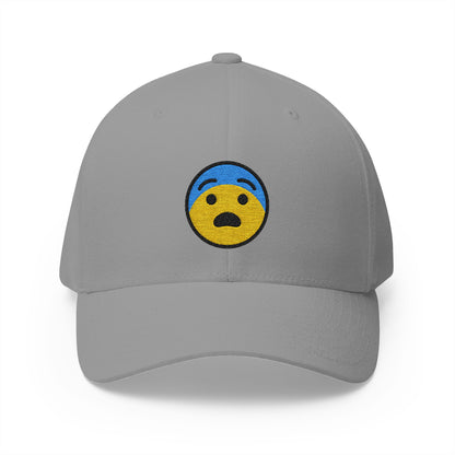 Fearful Face Emoji Grey Cap – Premium by Capmoji