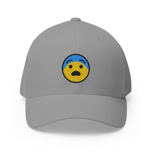Fearful Face Emoji Grey Cap – Premium by Capmoji
