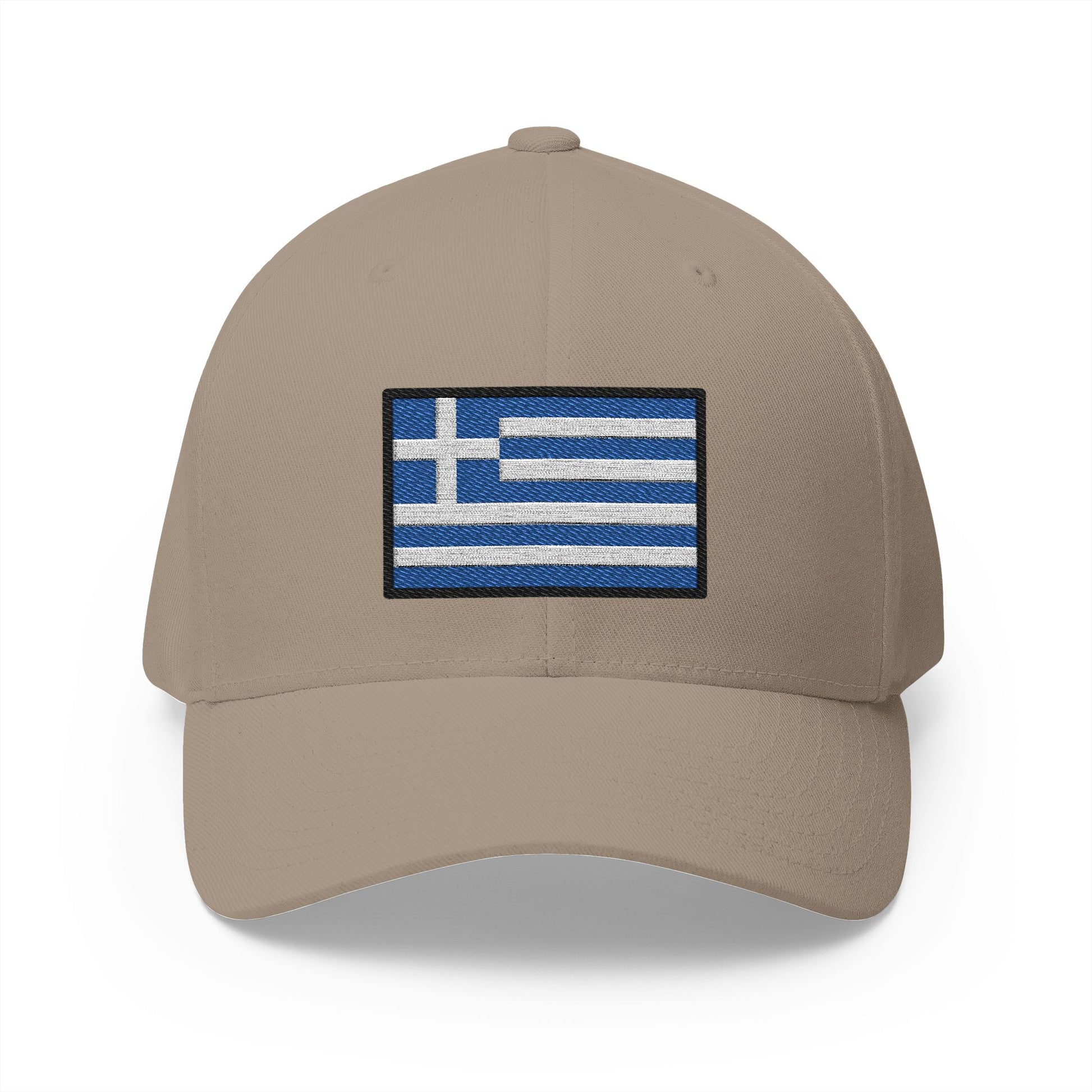 Flag: Greece Emoji Khaki Cap – Premium by Capmoji