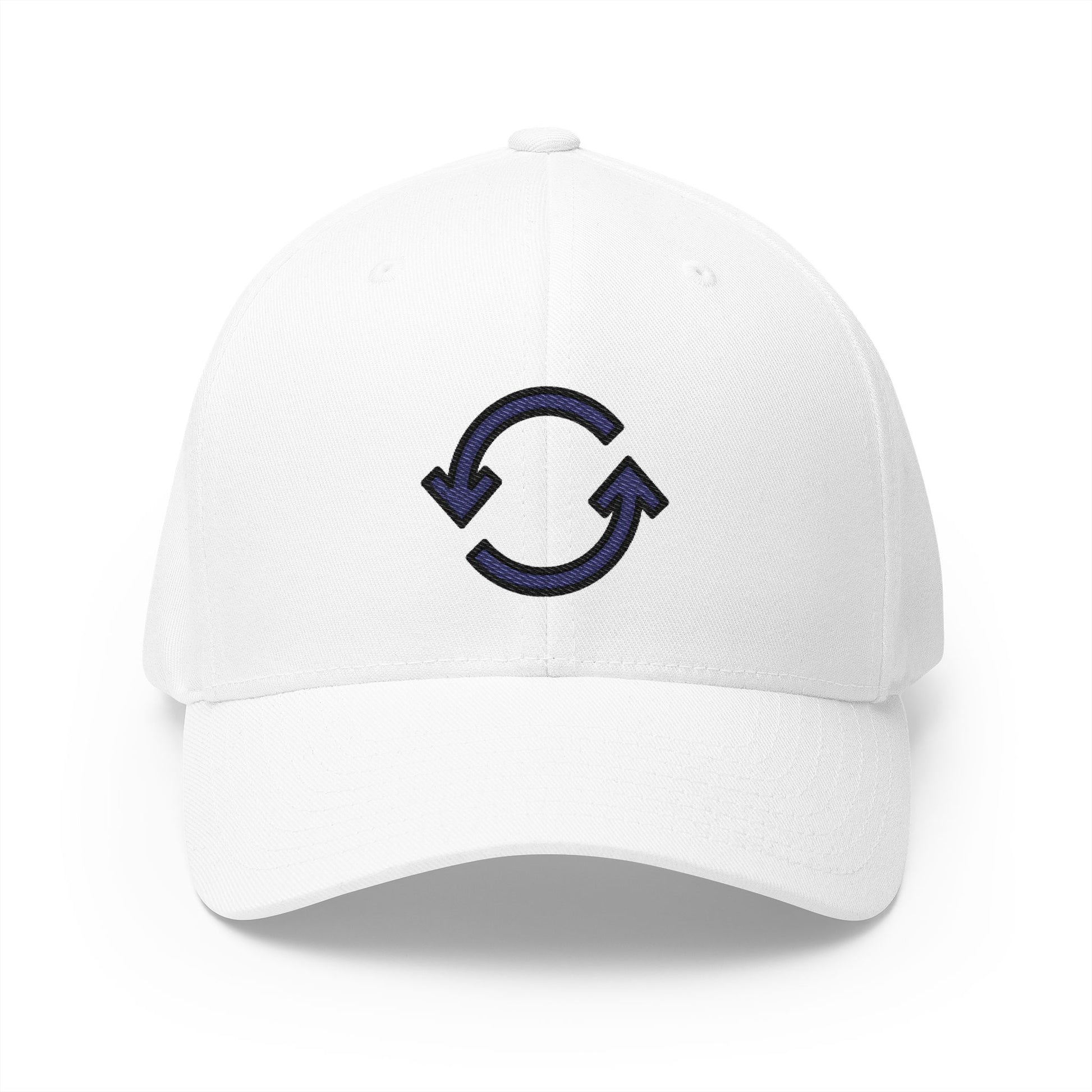 Counterclockwise Arrows Button Emoji White Cap – Premium by Capmoji