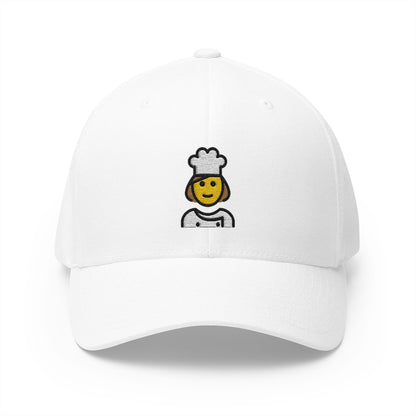 Woman Cook Emoji White Cap – Premium by Capmoji