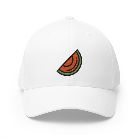 Melon Emoji White Cap – Premium by Capmoji