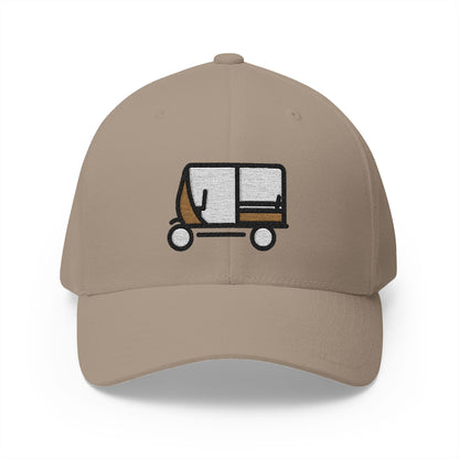 Auto Rickshaw Emoji Khaki Cap – Premium by Capmoji
