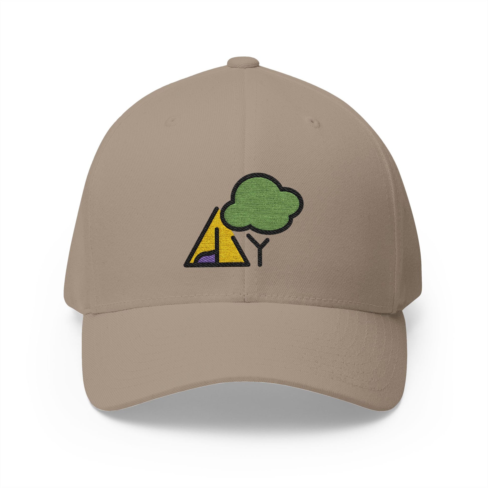 Camping Emoji Khaki Cap – Premium by Capmoji