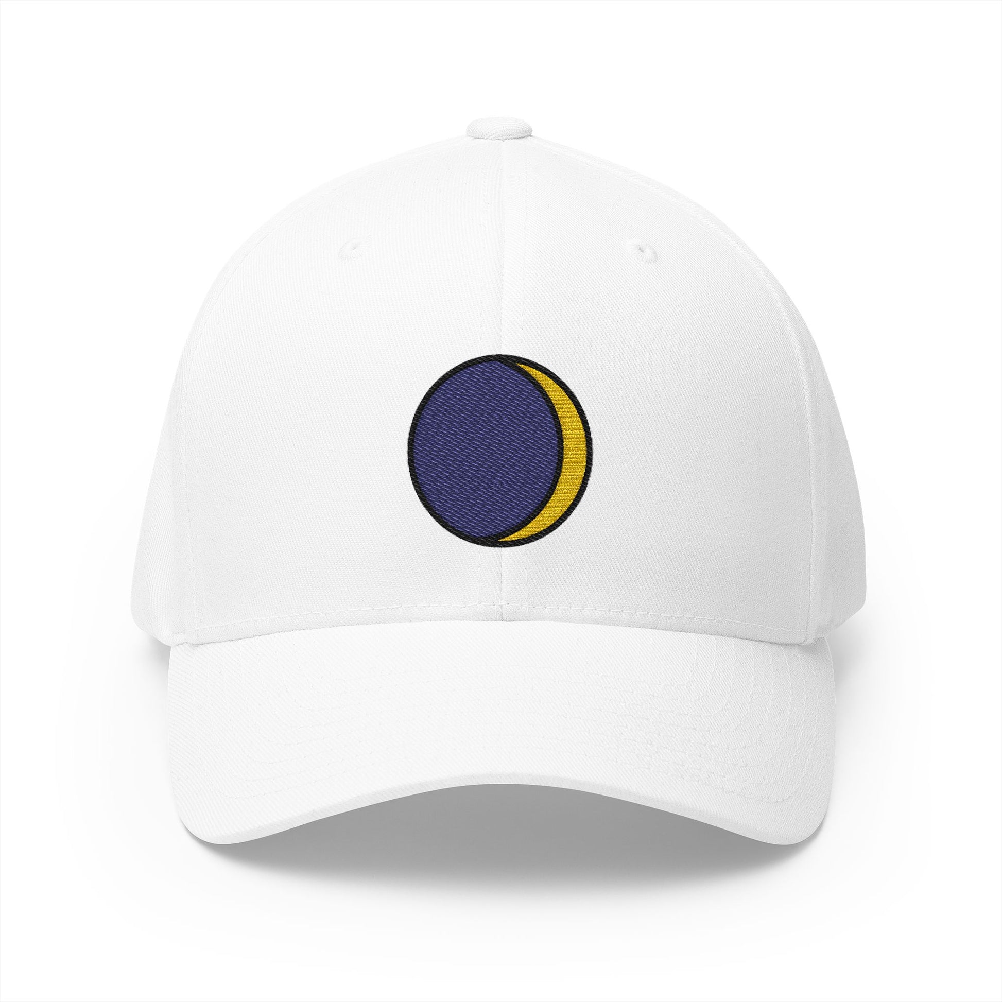 Waxing Crescent Moon Emoji White Cap – Premium by Capmoji