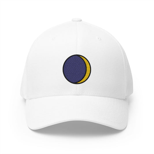 Waxing Crescent Moon Emoji White Cap – Premium by Capmoji