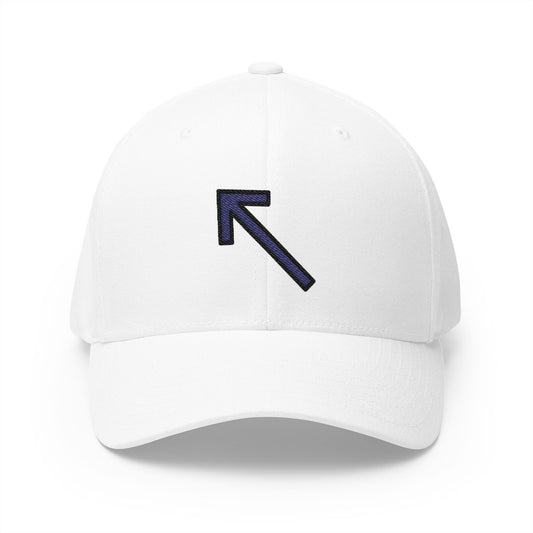 Up-Left Arrow Emoji White Cap – Premium by Capmoji