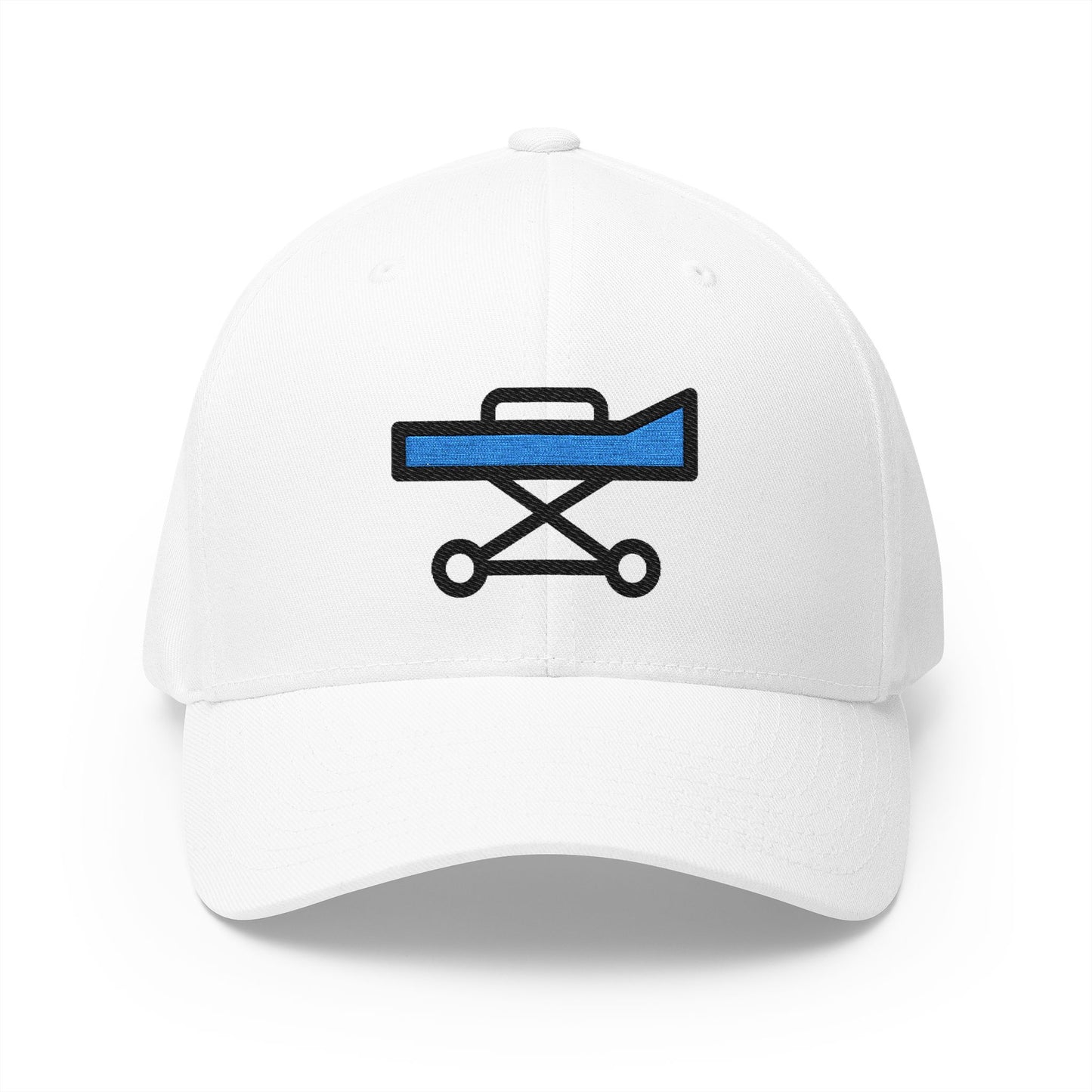 Stretcher Emoji White Cap – Premium by Capmoji