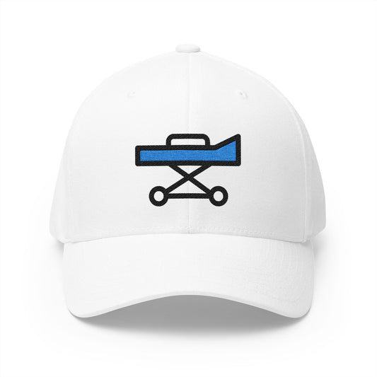 Stretcher Emoji White Cap – Premium by Capmoji