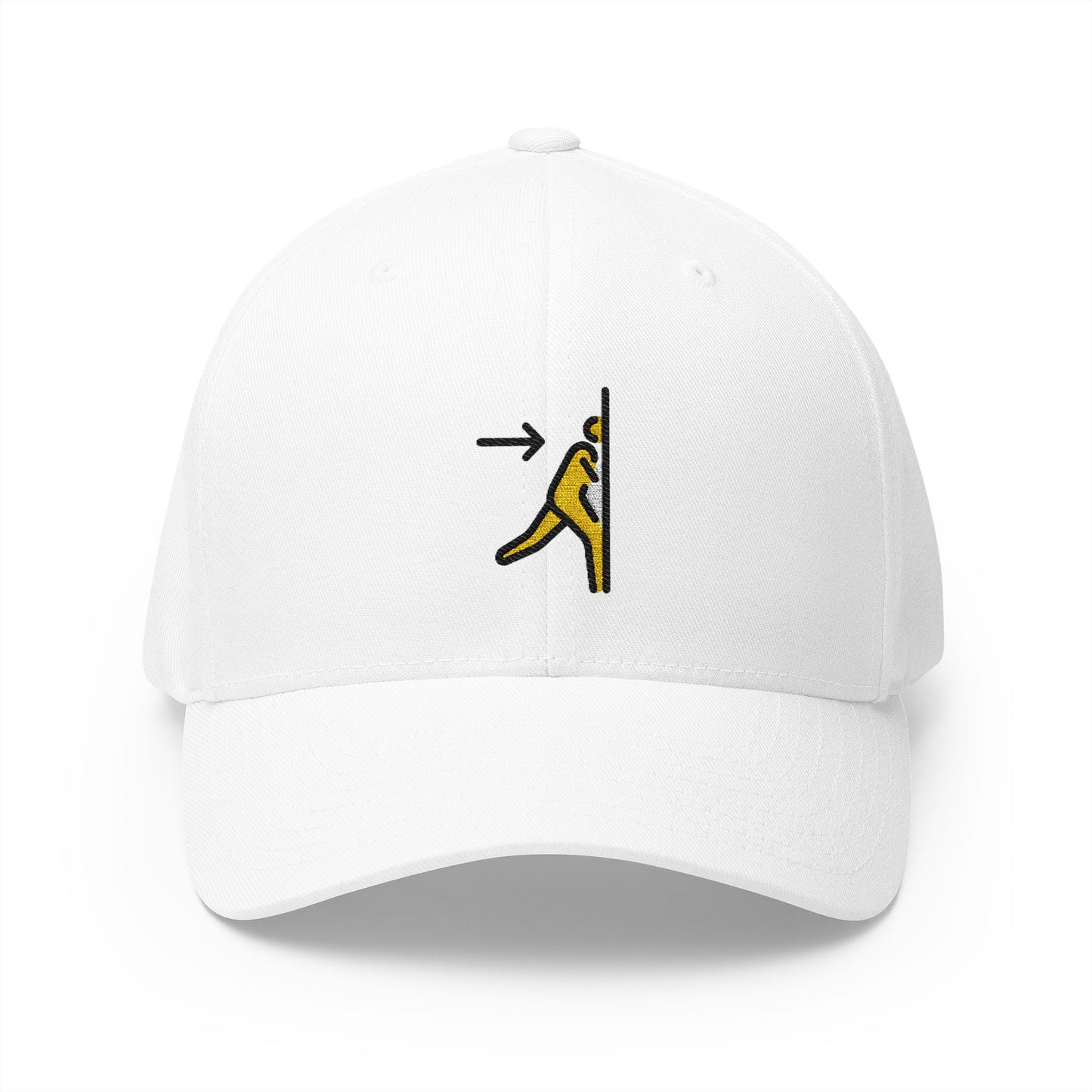 Emergency Exit Emoji White Cap – Premium by Capmoji