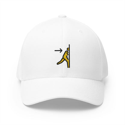 Emergency Exit Emoji White Cap – Premium by Capmoji