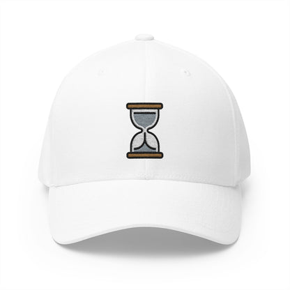 Hourglass Not Done Emoji White Cap – Premium by Capmoji