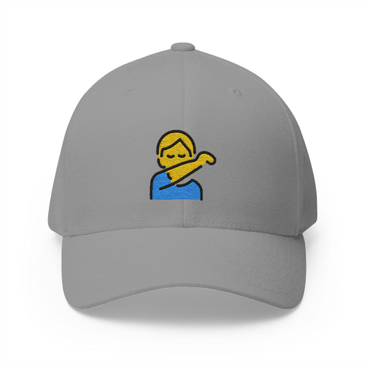 Person Sneezing Into Elbow Emoji Grey Cap – Premium by Capmoji