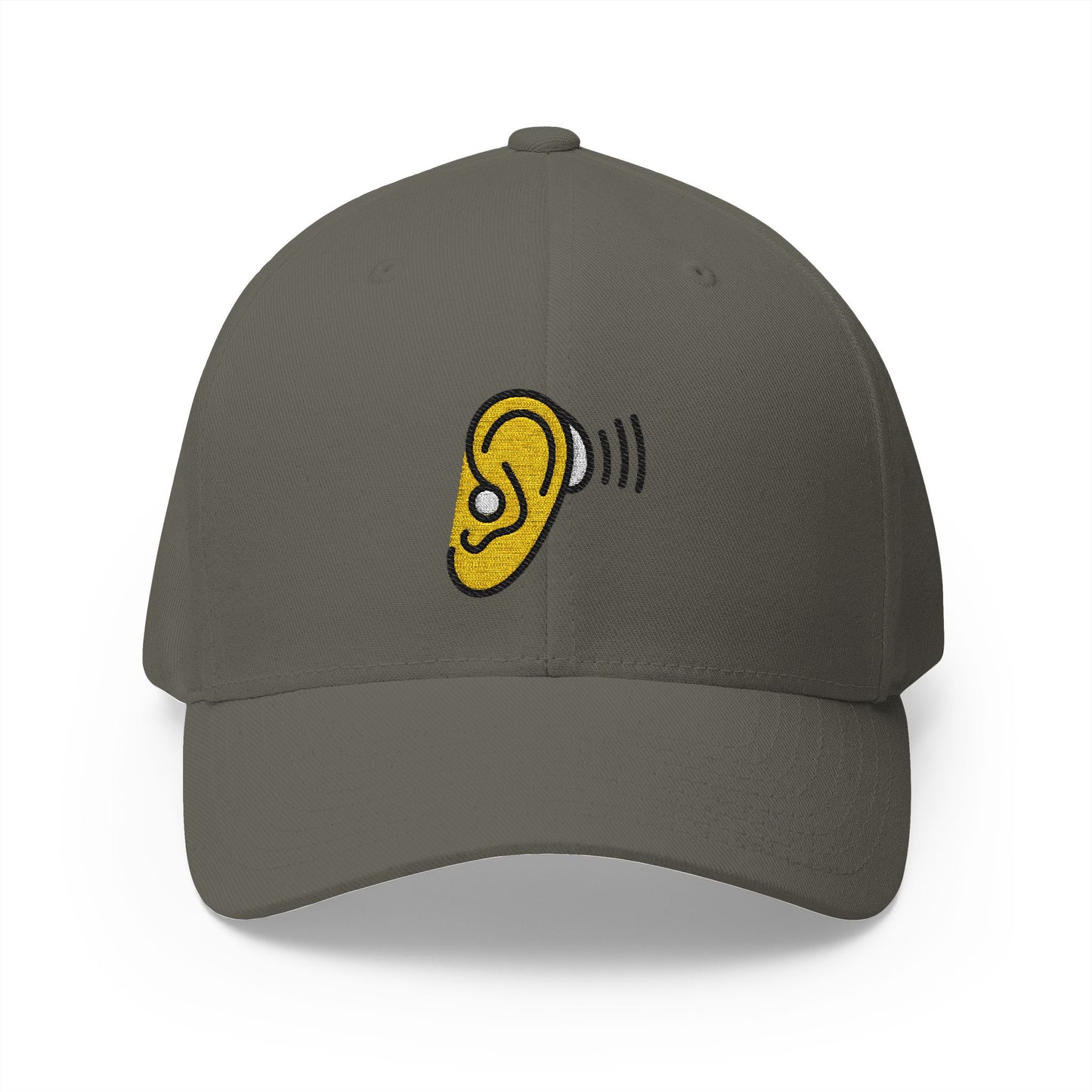 Ear With Hearing Aid Emoji Olive Cap – Premium by Capmoji
