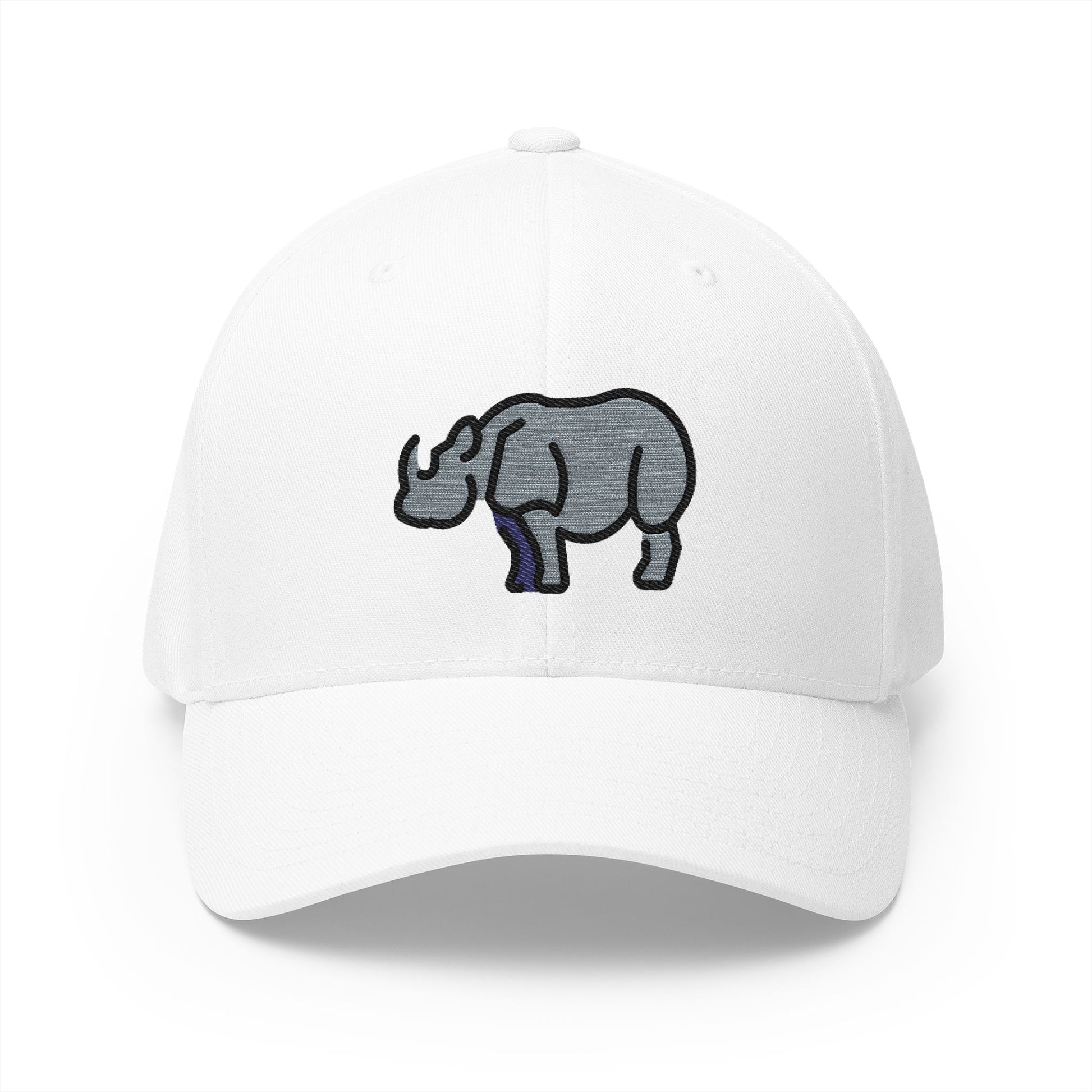 Rhinoceros Emoji White Cap – Premium by Capmoji