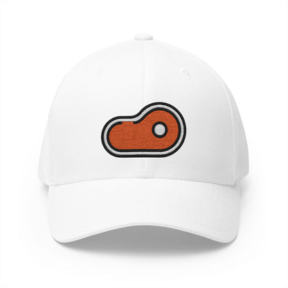 Cut Of Meat Emoji White Cap – Premium by Capmoji