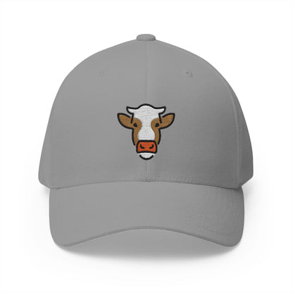 Cow Face Emoji Grey Cap – Premium by Capmoji