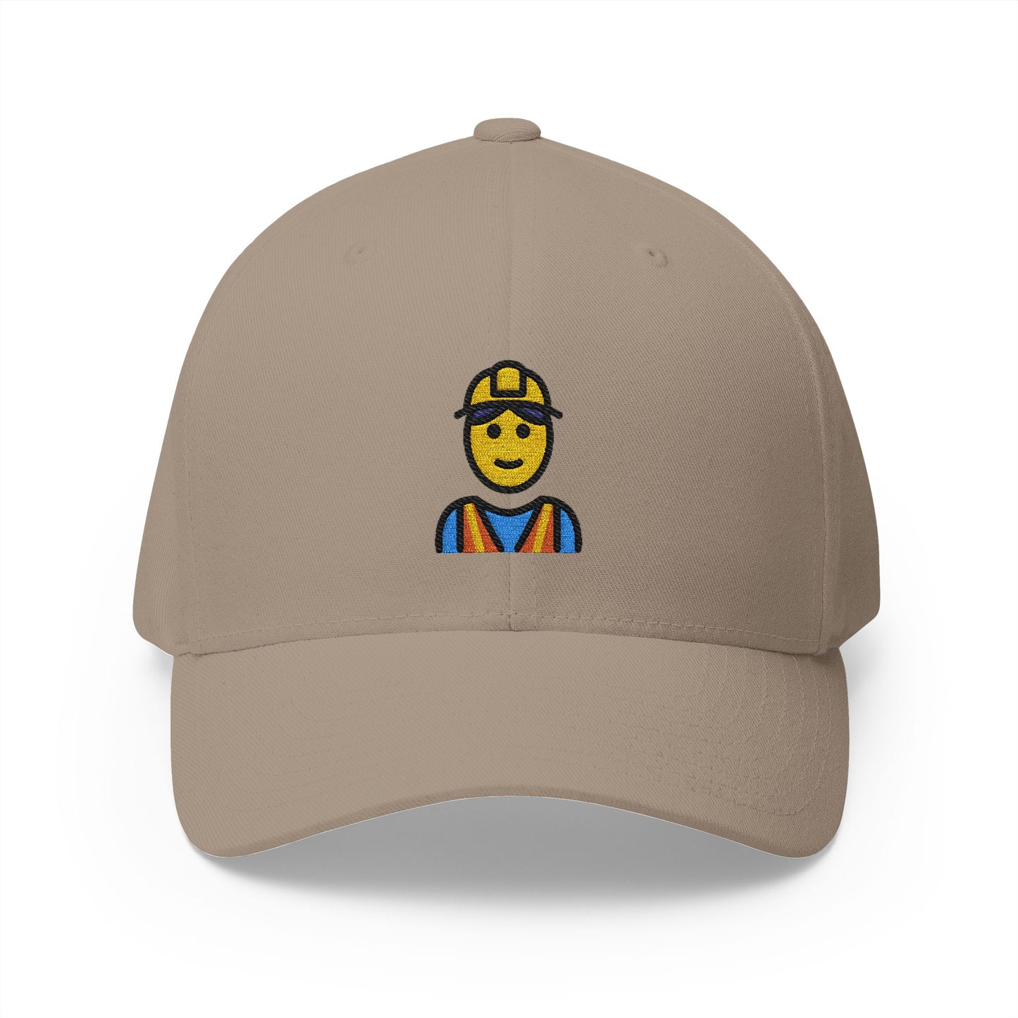 Construction Worker Emoji Khaki Cap – Premium by Capmoji