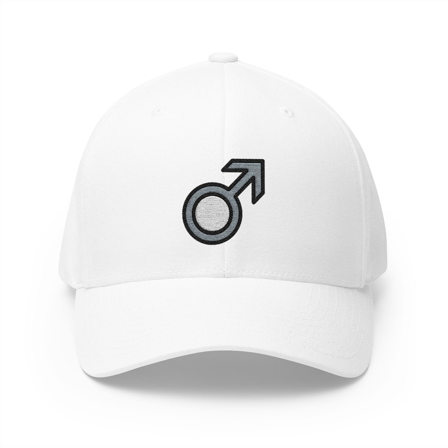 Male Sign Emoji White Cap – Premium by Capmoji