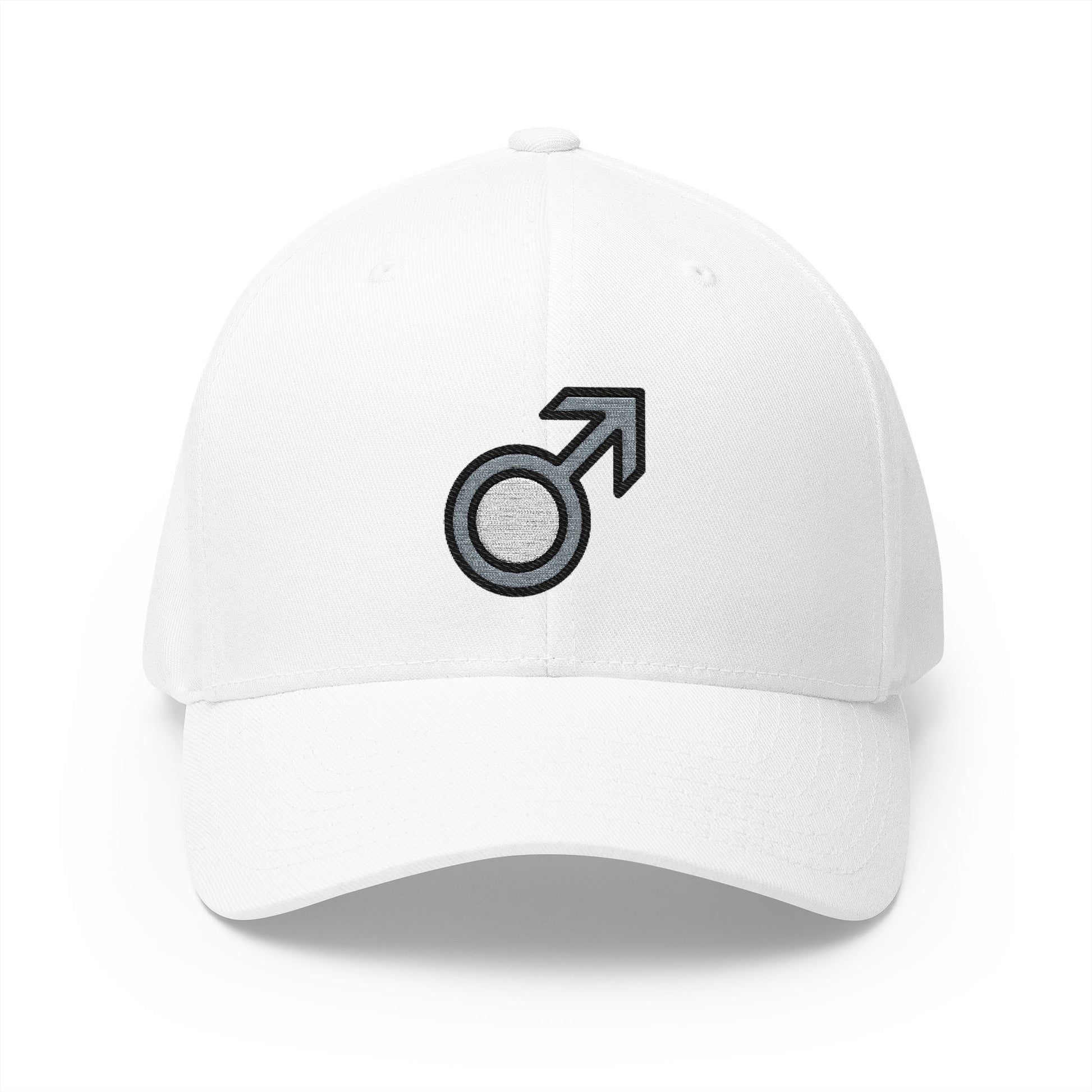 Male Sign Emoji White Cap – Premium by Capmoji