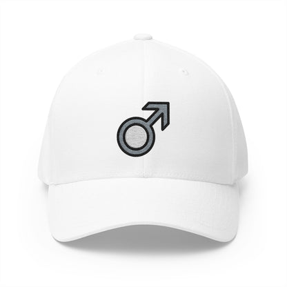 Male Sign Emoji White Cap – Premium by Capmoji