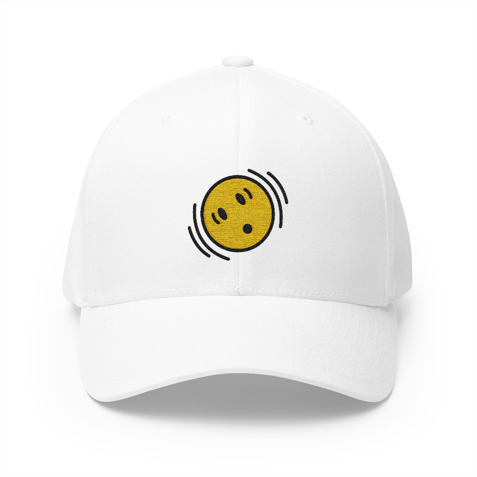 Shaking Face Emoji White Cap – Premium by Capmoji