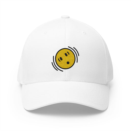Shaking Face Emoji White Cap – Premium by Capmoji