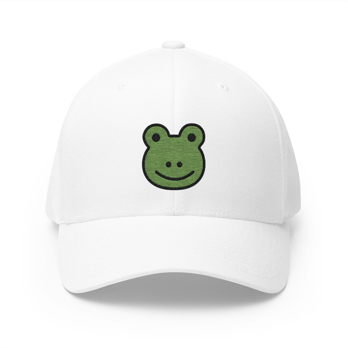 Frog Emoji White Cap – Premium by Capmoji