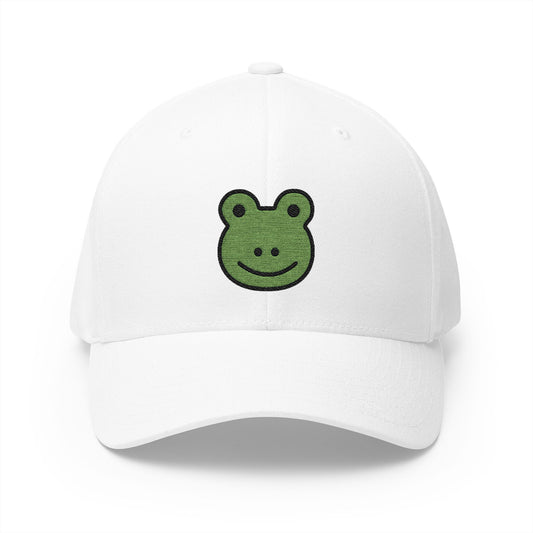 Frog Emoji White Cap – Premium by Capmoji