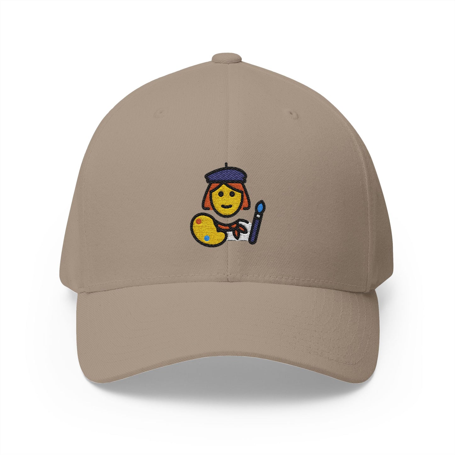 Woman Artist Emoji Khaki Cap – Premium by Capmoji