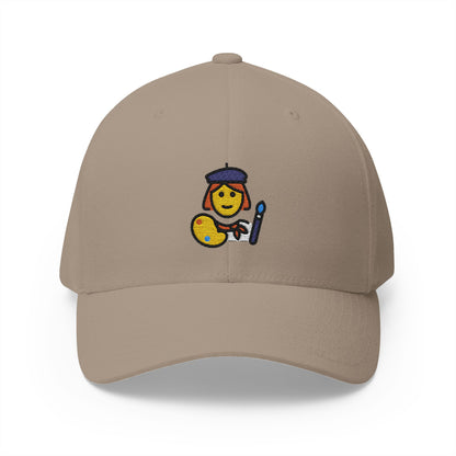 Woman Artist Emoji Khaki Cap – Premium by Capmoji