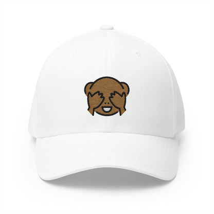 See-No-Evil Monkey Emoji White Cap – Premium by Capmoji