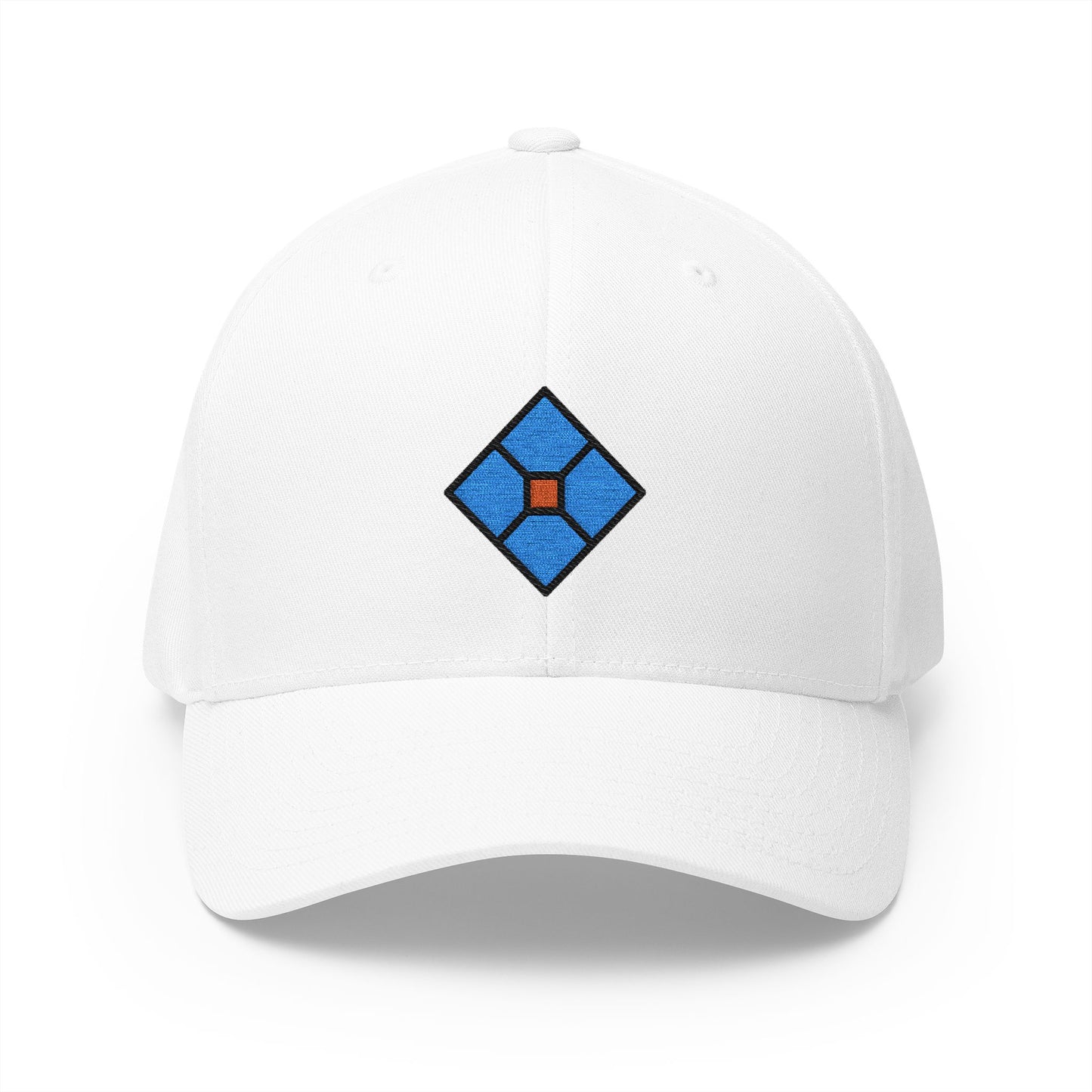Diamond With A Dot Emoji White Cap – Premium by Capmoji