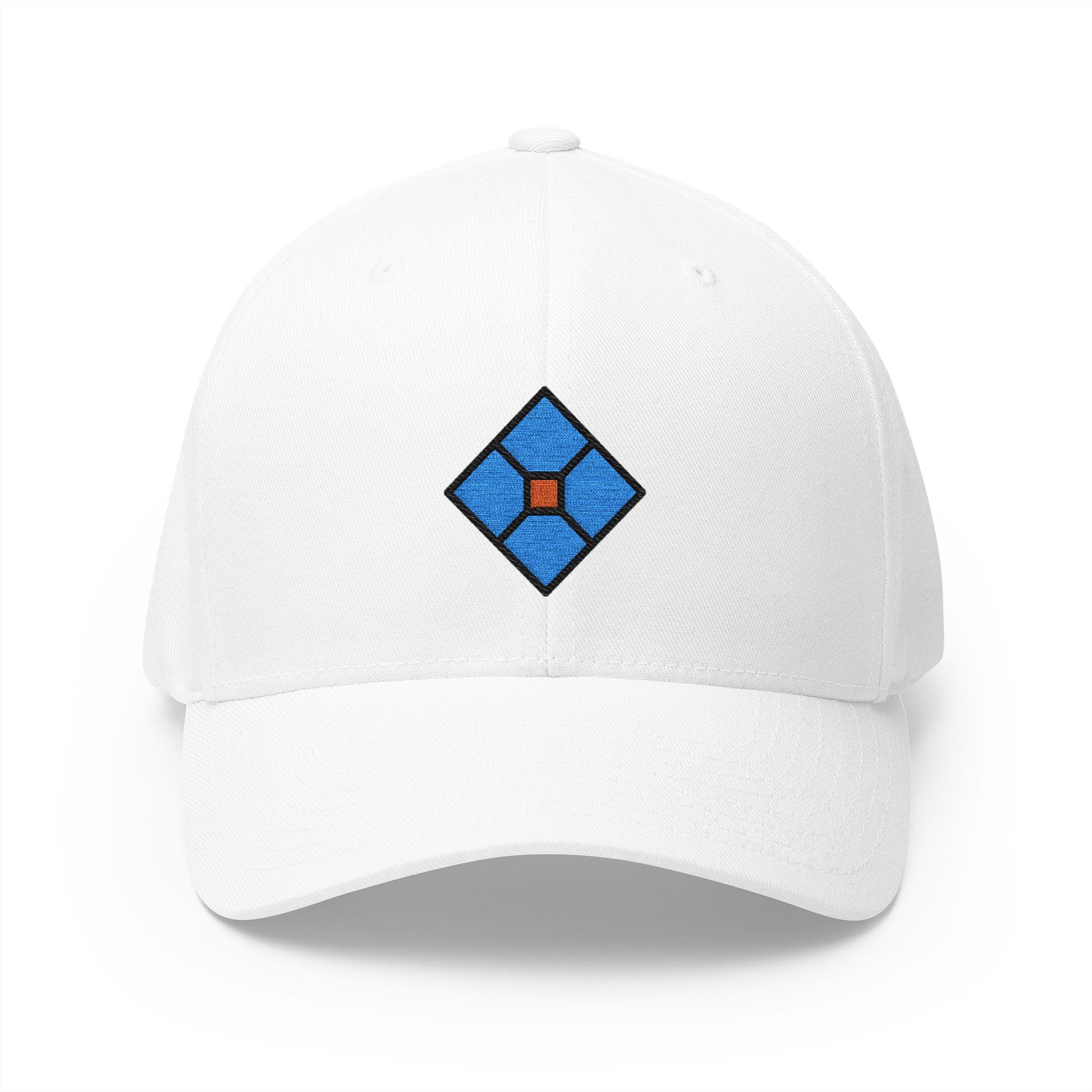 Diamond With A Dot Emoji White Cap – Premium by Capmoji