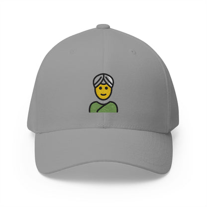Person Wearing Turban Emoji Grey Cap – Premium by Capmoji