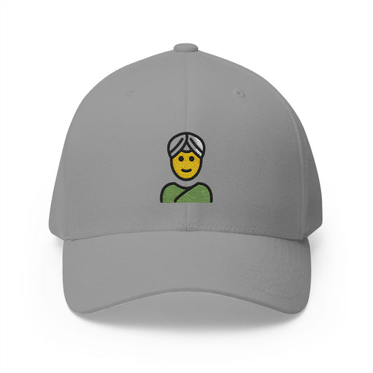 Person Wearing Turban Emoji Grey Cap – Premium by Capmoji