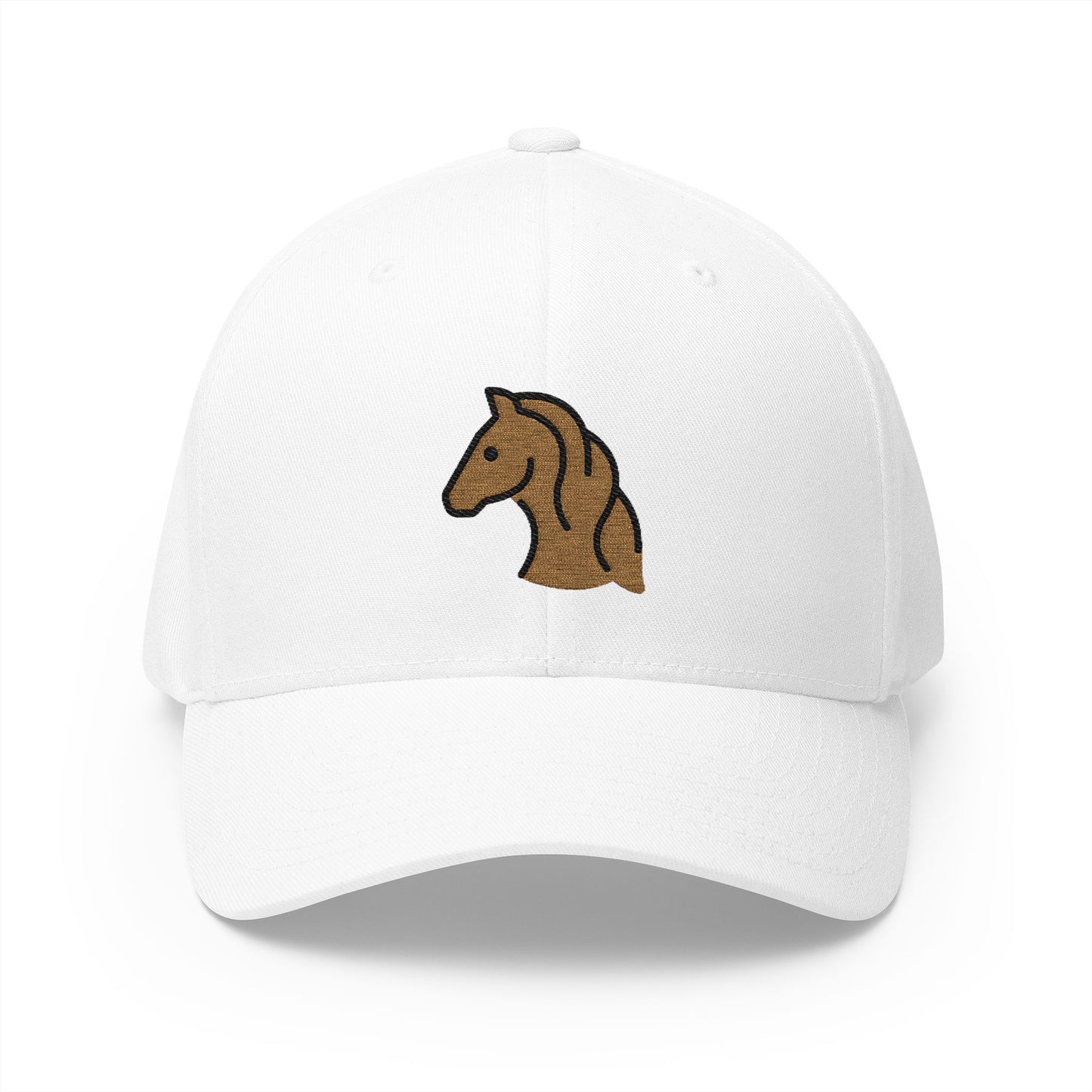 Horse Face Emoji White Cap – Premium by Capmoji