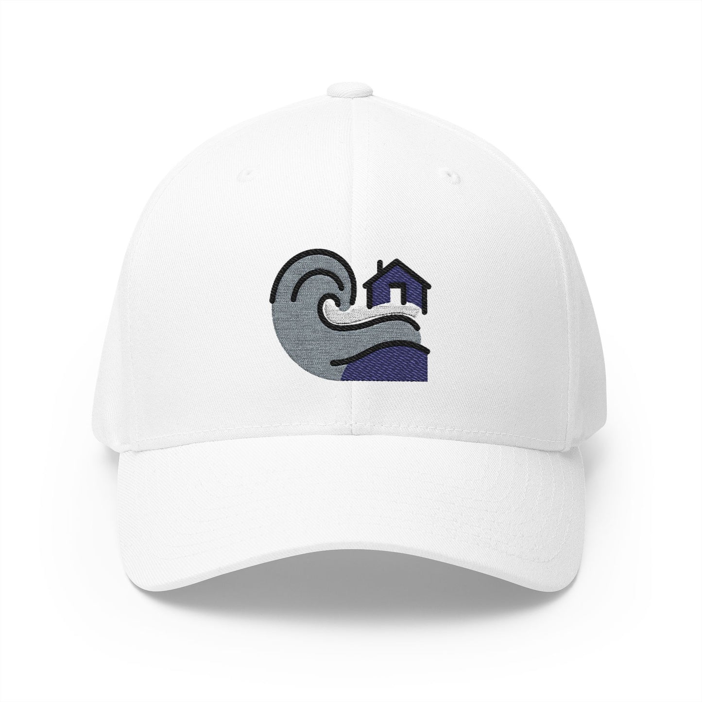Tsunami Emoji White Cap – Premium by Capmoji