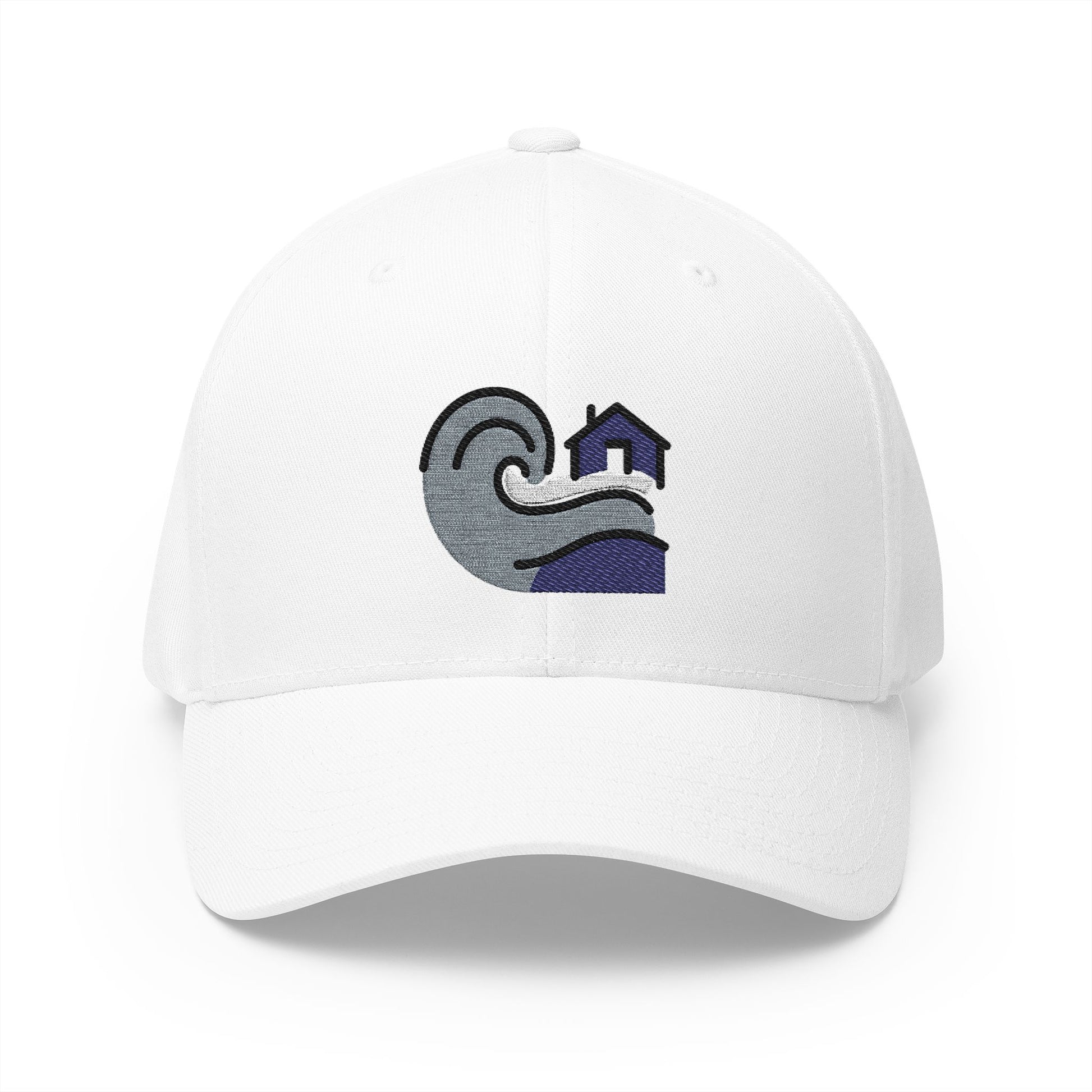 Tsunami Emoji White Cap – Premium by Capmoji